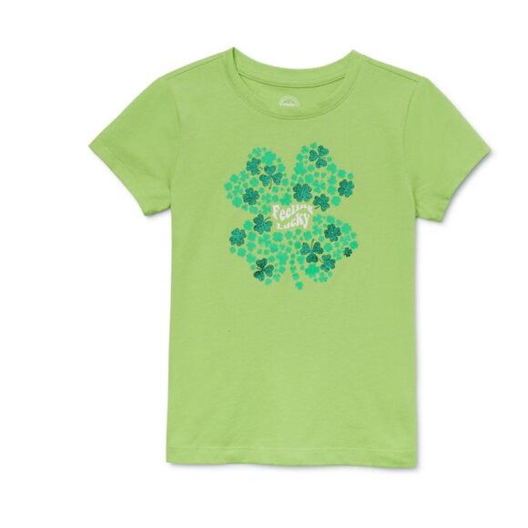 Girls "Feeling Lucky" St Patrick's Shirt - Picture 1 of 9